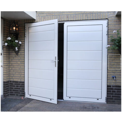 4M – Porte battante isolée 2400x2000mm – RAL 9016 blanche – Charnière gauche – Serrure canon européen – Ouverture extérieure - L2400xH2000
