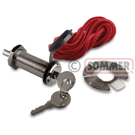 Sommer – Serrure de déverrouillage de secours 18 mm – Compatible portes sectionnelles et battantes – Installation facile sans foret – Câble plat 2.200 mm
