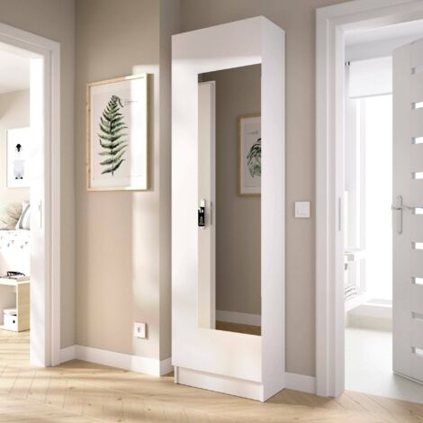 Armoire miroir tournante - Range chaussures pour meuble entrée