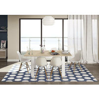Dmora Table de salle à manger extensible, chêne canadien et blanc artik, Dimensions 140 x 78 x 90 cm