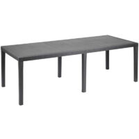 Table d'extérieur rectangulaire extensible, Made in Italy, couleur anthracite, Dimensions 150 x 72 x 90 cm (extensible jusqu'à 220 cm)