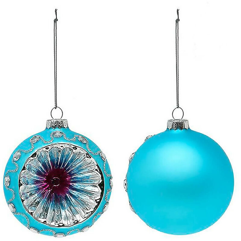 BOLAS DE NAVIDAD CRISTAL AZUL 8 CM 2 PCS 8 CM