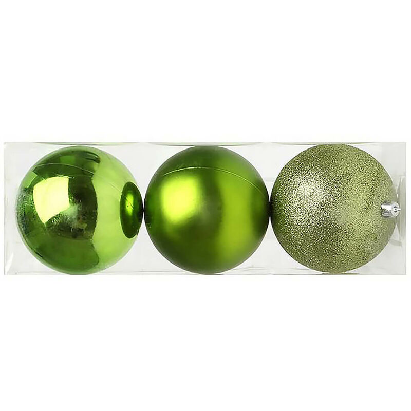 BOLAS DE NAVIDAD PLASTICO VERDE 10 CM 3 PCS 10 CM