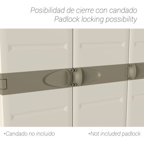 ARMARIO ESCOBERO 3 PUERTAS 105X41X176 CM BEIGE