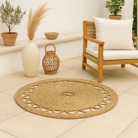 ALFOMBRA REDONDA ESPARTO TÚNEZ 80 CM D&L (1/5)