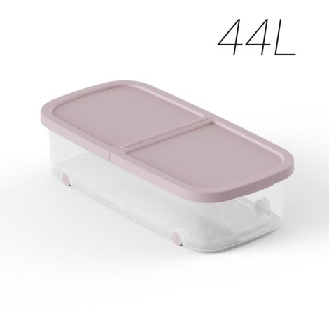 CAJA MULTIUSOS RUEDAS 79X39X20 CM 44L ROSA (1/2)