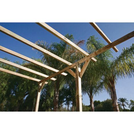 KIT PÉRGOLA MADERA 3X2.5X2.4 M + POSTES 7X7