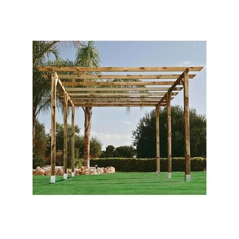 KIT PÉRGOLA MADERA 3X2.5X2.4 M + POSTES 7X7