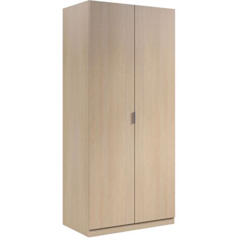 Armario 2 Puertas - Dormitorio Roble Marrón 52x180h cm