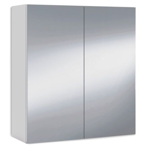 ONDEE - Mueble simple espejo  - Blanco - Melamina y frente de vidrio espejo - 60x65cm