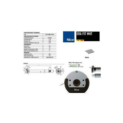 Moteur Era FIT MHT Ø45mm, radio 50Nm, fin course élect, manoeuvre de secour NICE