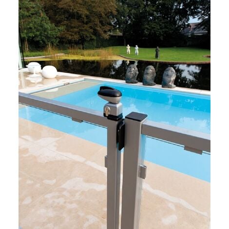 Serrure pour portillon de piscine TWIST40 pour profils de 40mm - Coloris NOIR - LOCINOX -