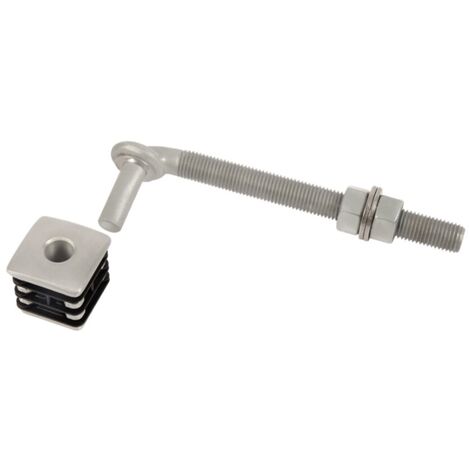Charnière avec bouchons en aluminium pour portillon de jardin avec Tigfiletée 160 mm pour profil 50 x 50 (1/2)