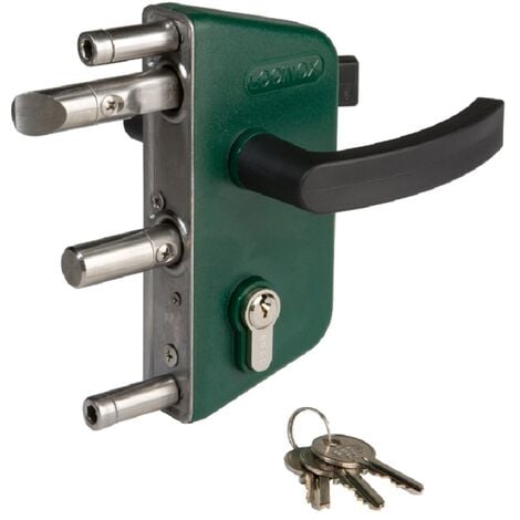 Serrure LAKZ de porte à grilles pour tube carré de 40 mm en aluminium - Locinox -