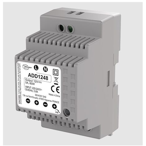Alimentation sur rail DIN 230V AC / 12V DC / 60W - 5A - SEWOSY -