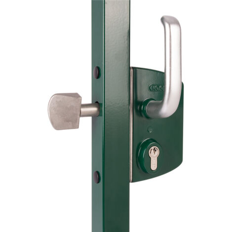 Serrure pour portail coulissant pour profils ronds de 40 mm en avec 3006S en RAL SILV - LOCINOX -