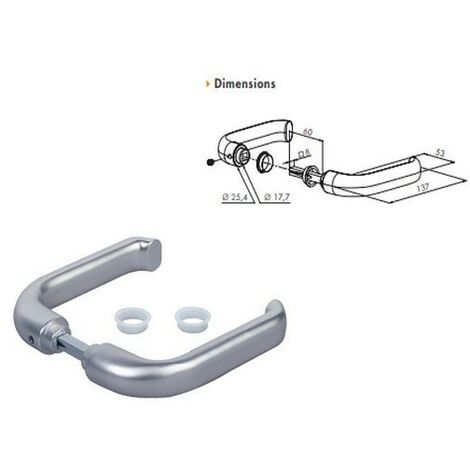 Locinox – Poignée de porte coulissante double en aluminium renforcé – Carré 10mm, longueur 60mm – Compatible avec toutes serrures de portail