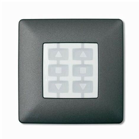 Nice – Support de télécommande émetteur mural carré graphite – Épaisseur 10 mm – Installation sans travaux – Compatible motorisations