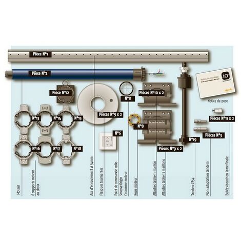 Kit de modernisation pour volets roulants bloc baie porte-fenêtre RTSomfy (1/2)