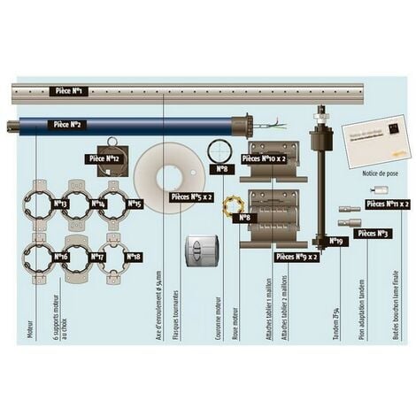 SOMFY 1241514 - 2 kits de remplacement avec moteurs LT50 pour moteurs  volets roulants - Filaires - 10Nm - Fenêtre