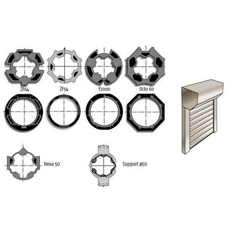 Somfy – Kit d'accessoires pour motorisation de volets roulants – Roue + couronne pour tube ZF64 – Référence 9013088