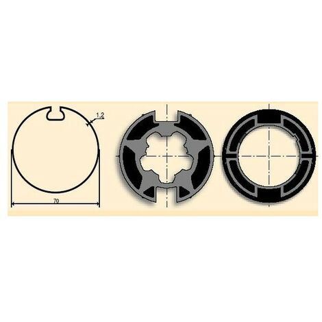 Jeu d'adaptation moteur pour LT 50 tube Welser 70 à goutte somfy (1/2)