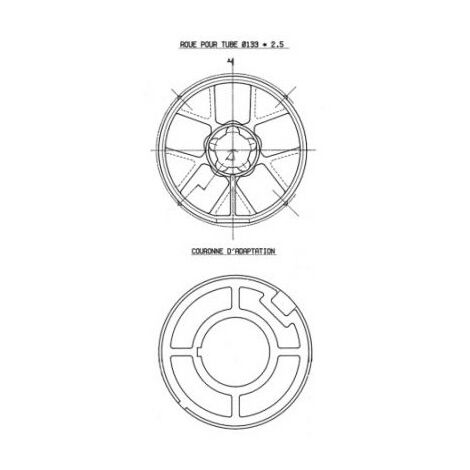 Jeu d'adaptation moteur pour LT 60 tube ø 133x2,5 somfy (1/2)