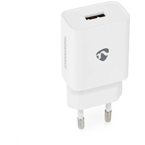 Chargeur mural Nedis WCHAU242AWT 2,4 A 1 sortie USB-A Blanc (1/5)
