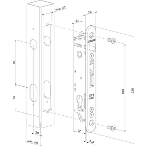 Sabot de portail à encastrer LOCINOX