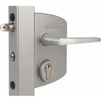 Serrure à clé pour portail industriel, poteau carré 30 à 50mm, couleur gris. - LOCINOX - - LAKQ3030U2L.
