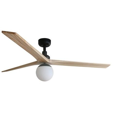Klim l Ø1500mm Negro 3 Palas Roble Claro Cm 150x150x40,8 Faro Faro 3428211l