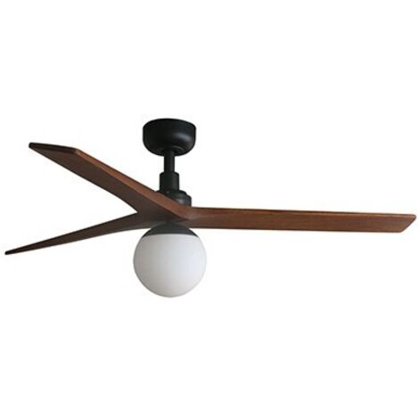 KLIM M Ventilador con luz negro/nogal Ø125cm