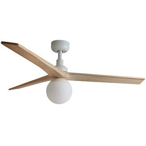 KLIM M Ventilador con luz blanco/roble Ø125cm