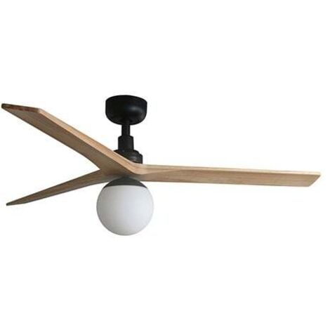 KLIM M Ventilador con luz negro/roble Ø125cm