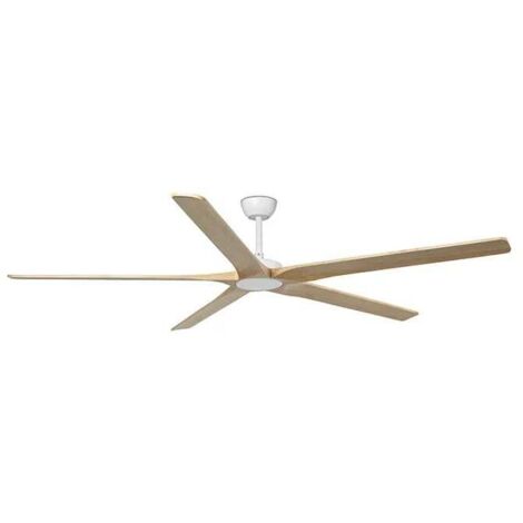 Faro Bigwood Ventilador de techo XL de 5 aspas, blanco mate, pino (1/3)