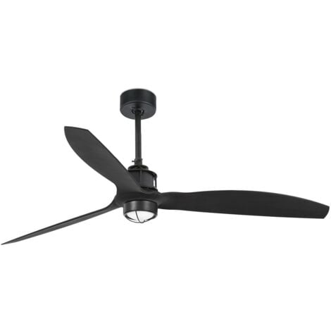 Ventilador techo con luz led Colla negro/marrón Fabrilamp