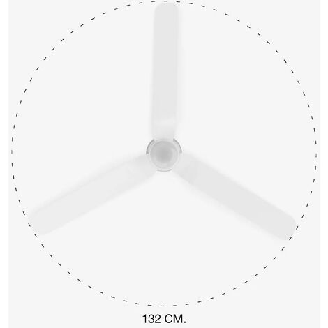 PEMBA Ventilador de techo blanco con motor DC con luz 33471N-3