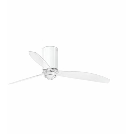 MINI TUBE FAN Ventilador de techo blanco brillo/transparente con motor DC con luz 32038-9 (1/5)