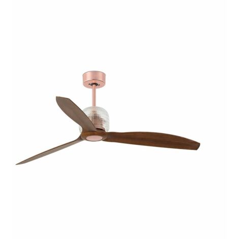 Faro DECO - Ventilador de techo de cobre y madera LED con motor de CC (1/5)