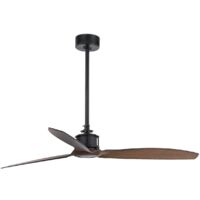 JUST FAN Ventilador de techo negro/madera con motor DC