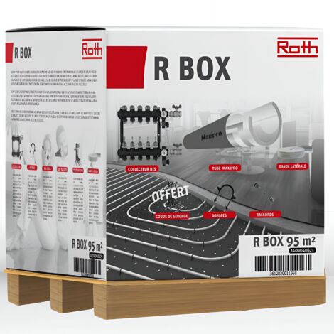 Roth – Kit plancher chauffant hydraulique RBOX – Composants pour 95 m2 – Collecteur NIS et tube Maxipro 16 x 1,5mm inclus