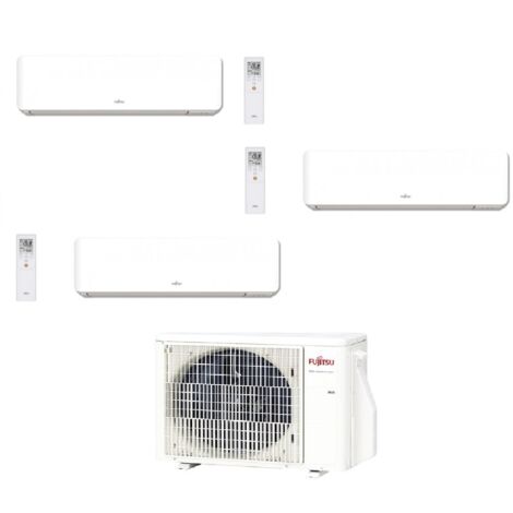 Pack climatiseur réversible tri-split 5,4 kW – 3 unités intérieures 2 kW – Ultra silencieux 20 dB – A++ pour 60 m² – Atlantic Fujitsu
