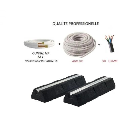 Pack raccordement climatiseur 7 mètres 1/4 3/8 au sol (climatisateur jusqu'à 4200w)