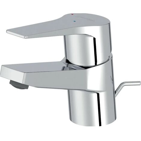 Jacob Delafon – Mitigeur de lavabo Picpus avec vidage – Finition chrome poli – Hauteur 12 cm – Cartouche C3 pour économie d'eau – Aérateur anti-calcaire (1/2)