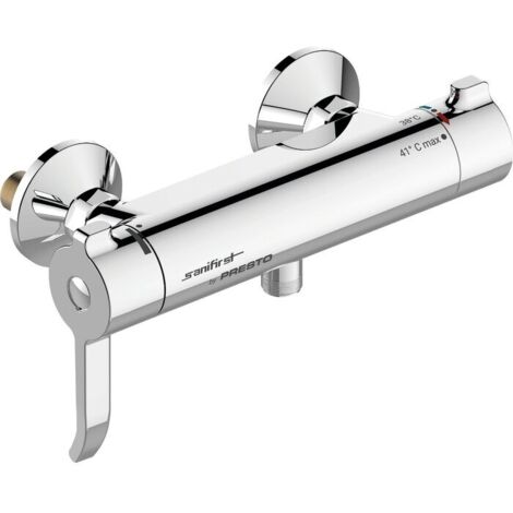 Presto – Mitigeur thermostatique de douche 150mm – Butée de température 41°C – Sécurité anti-brûlure – Conception hygiénique sans intercommunication
