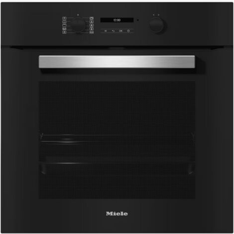 Four multifonctions chaleur tournante noir – Pyrolyse pour nettoyage facile – Rail coulissant FlexiClips – Programmes automatiques Miele@home