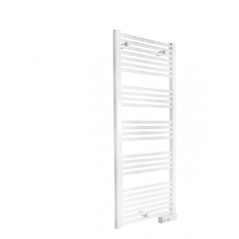 Finimetal – Sèche-serviette eau chaude 374W – Vertical 862x500mm – Acier blanc – Raccordement centré 50mm