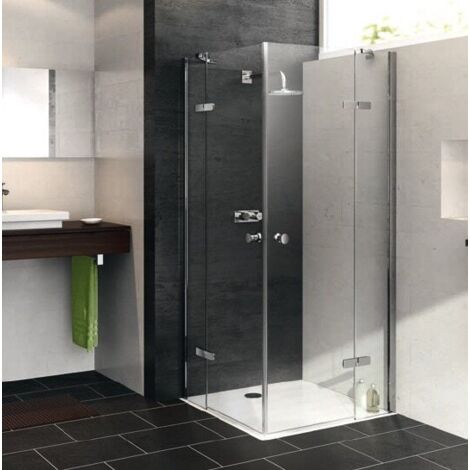 Paroi de douche huppe enjoy pure 100 x 100  anti tartre ( receveur non inclus ) chrome mat (1/5)