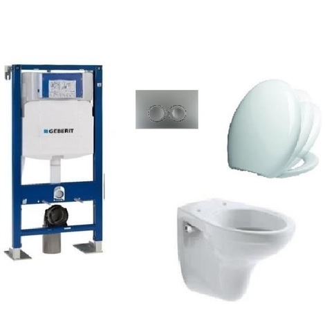 PACK COMPLET WC SUSPENDU BATI GEBERIT AUTOPORTANT + PLAQUE DELTA