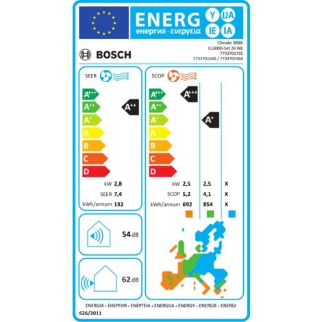 Climatiseur réversible Mono-split BOSCH 2600W Inverter RAM-53NP3E